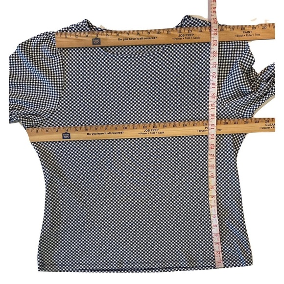 Ann Taylor Scoop Neck Checkered Print Top with Half Sleeves Size XL - Picture 7 of 8